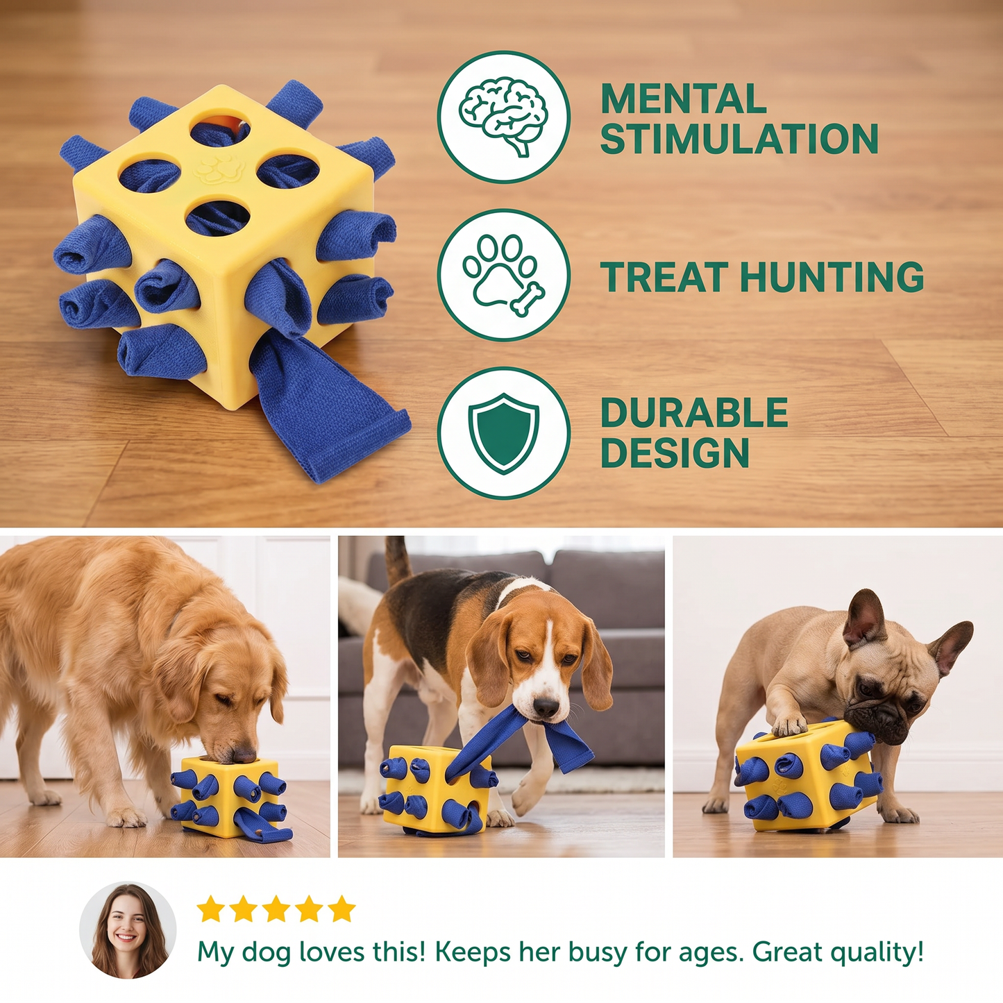 Snuffle Toy for Dogs – Durable Interactive Puzzle Toy for Mental Stimulation & Treat Hunting