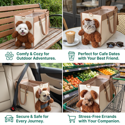 Pet Carrier Tote Bag with Teddy Bear Peek-a-Boo Window