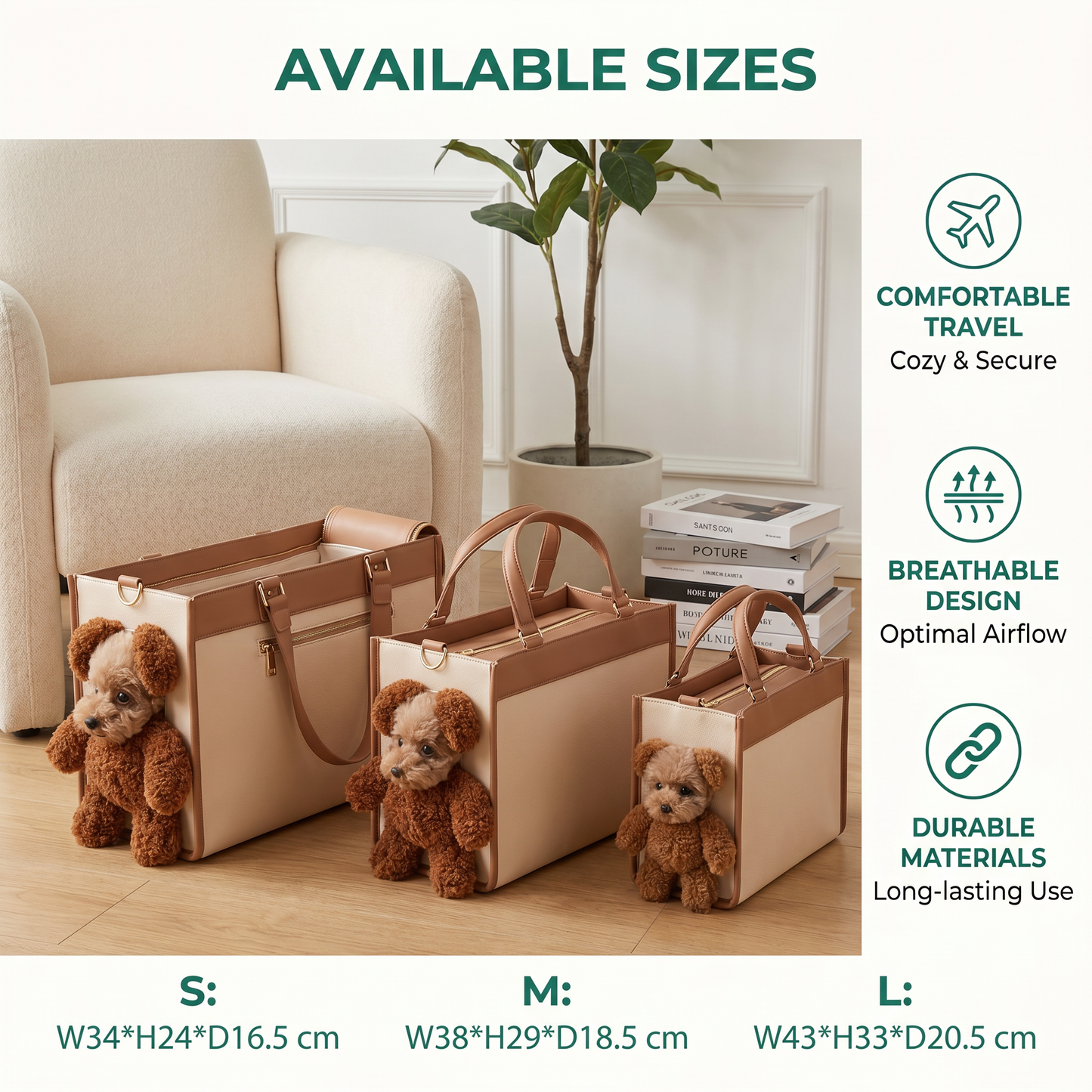 Pet Carrier Tote Bag with Teddy Bear Peek-a-Boo Window