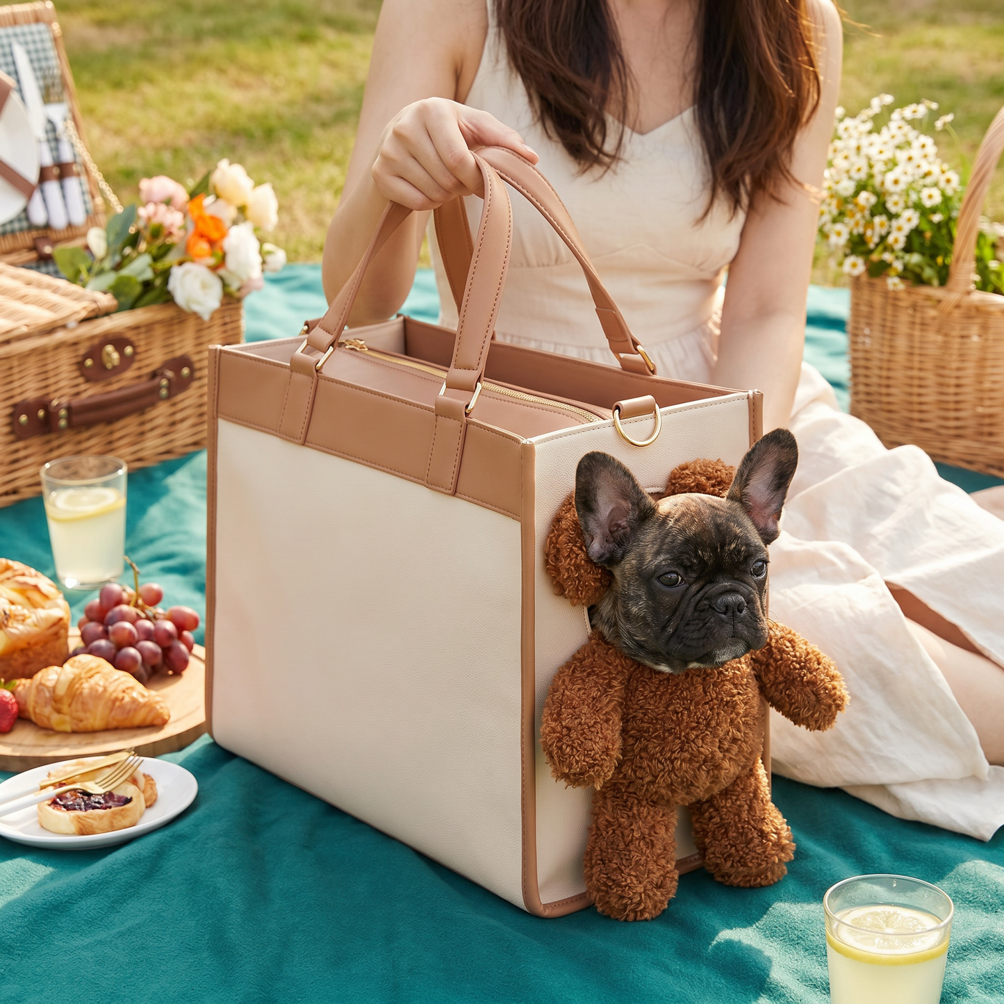Pet Carrier Tote Bag with Teddy Bear Peek-a-Boo Window