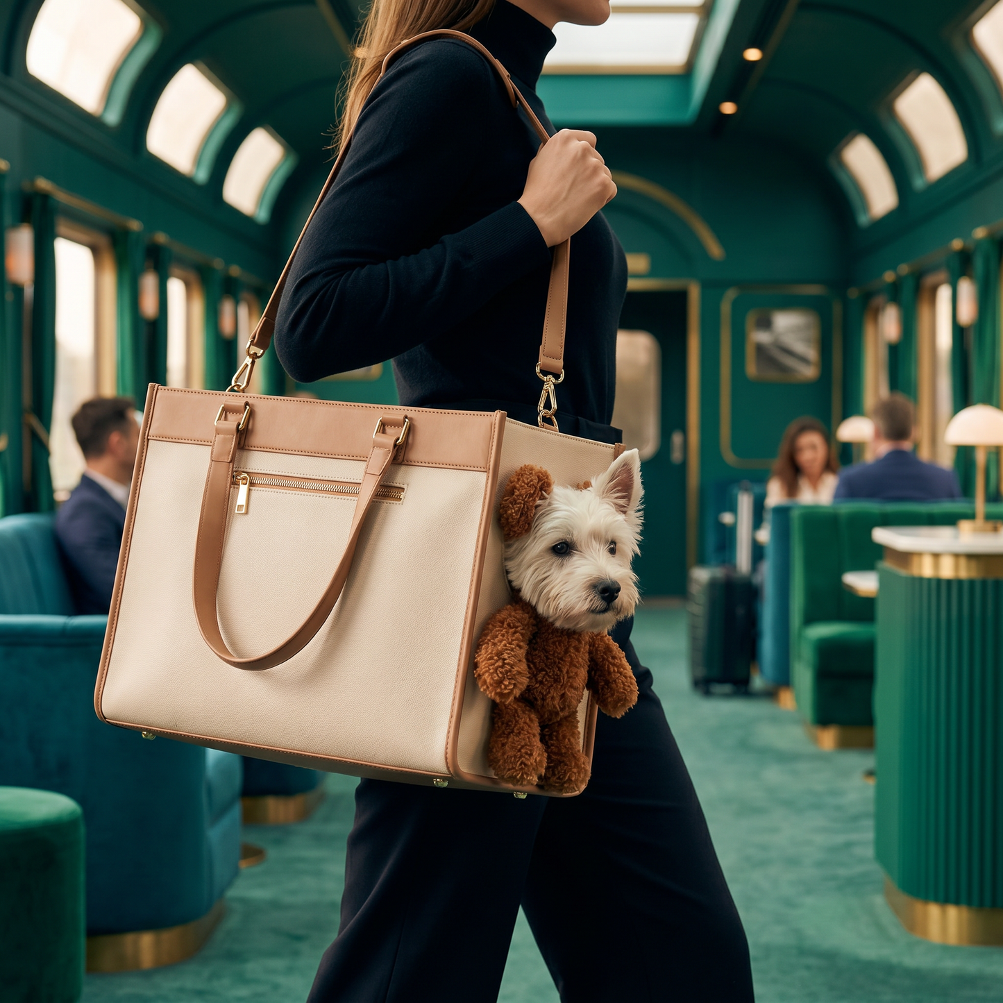 Pet Carrier Tote Bag with Teddy Bear Peek-a-Boo Window