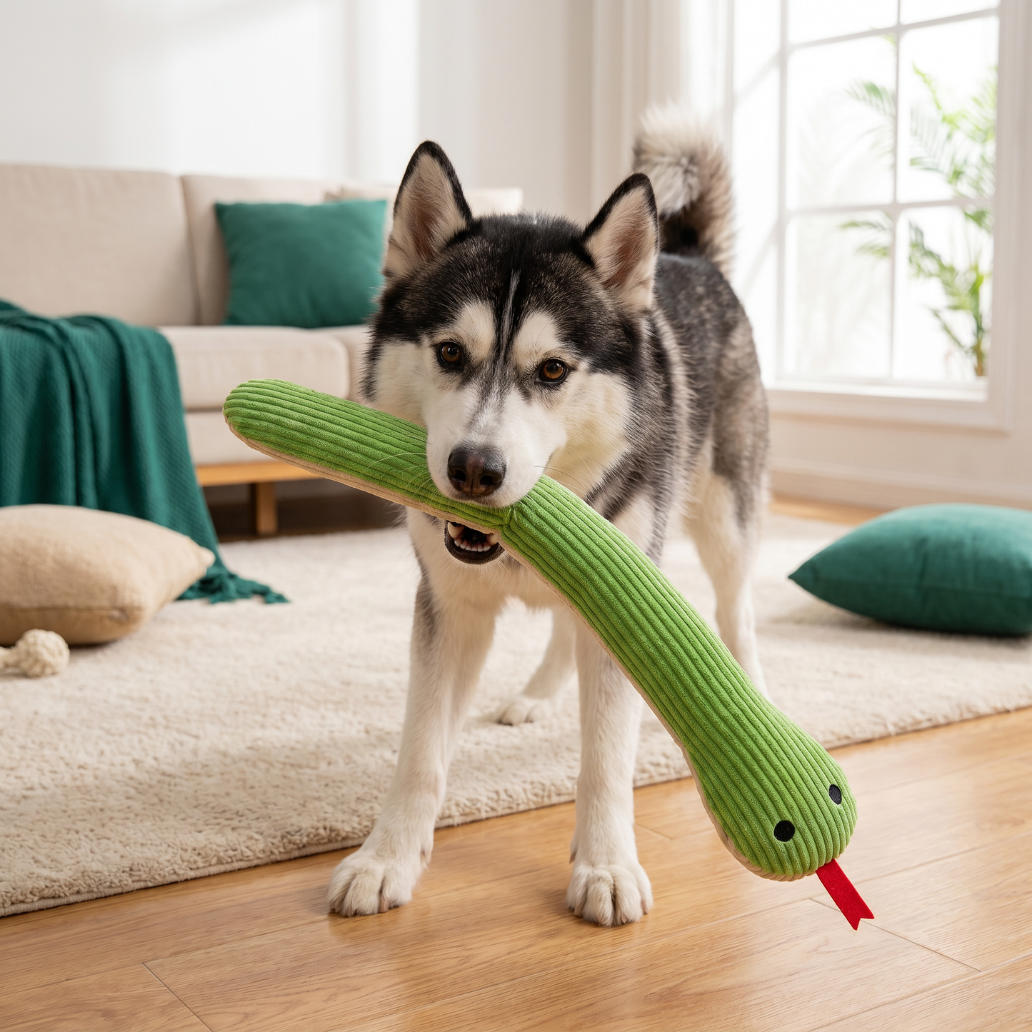 Durable Dog Snake Plush Toy