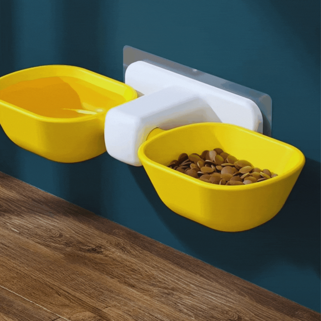 Wall-Mounted Stand for Food and Water Bowls