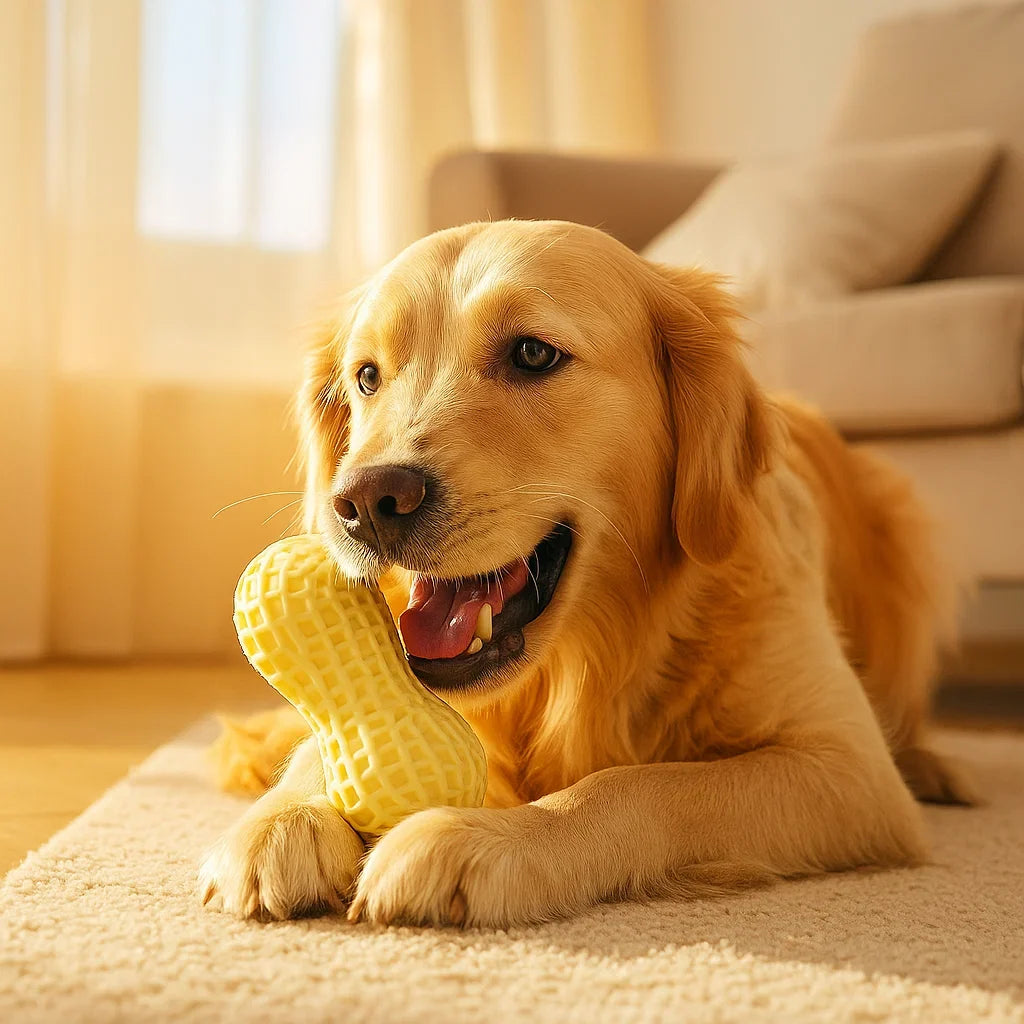Peanut-Shaped Chew Toy for Dogs, Durable