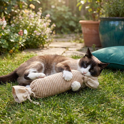 Eco-Friendly Catnip Jute Bag Toy for Cats – Durable Interactive Play Bag