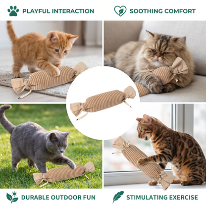 Eco-Friendly Catnip Jute Bag Toy for Cats – Durable Interactive Play Bag