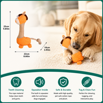 Durable Cotton Rope Teeth Cleaning Plush Dog Toy with Squeaker