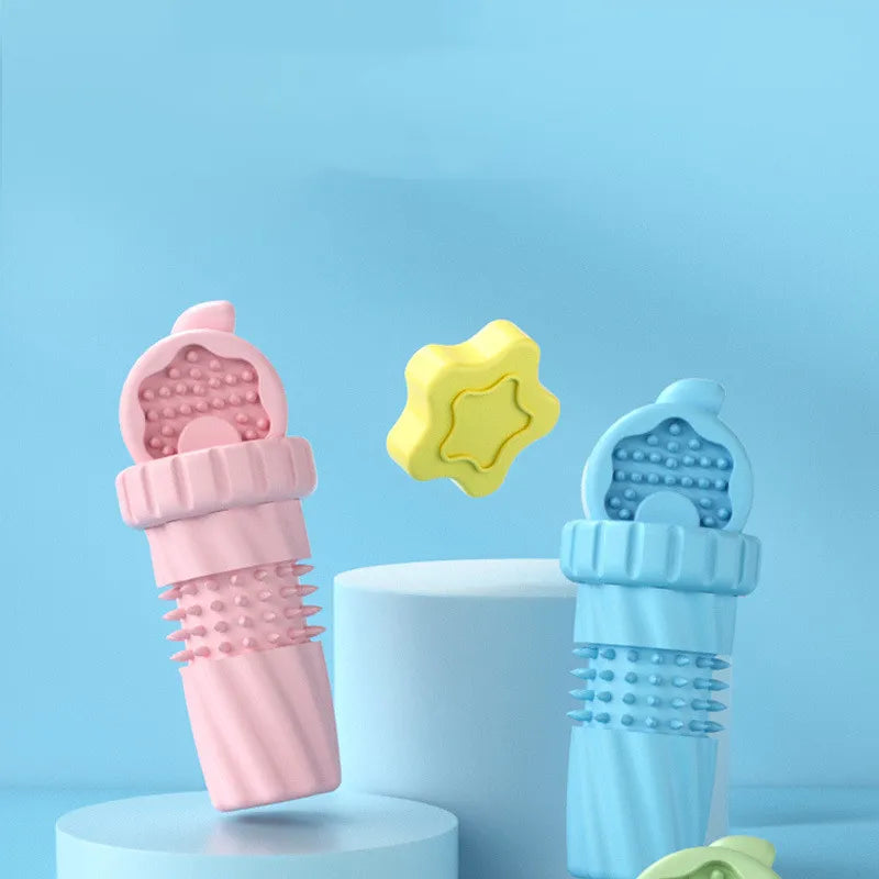 Rubber Toothbrush for Puppies and Small Dogs with Spiked Structure