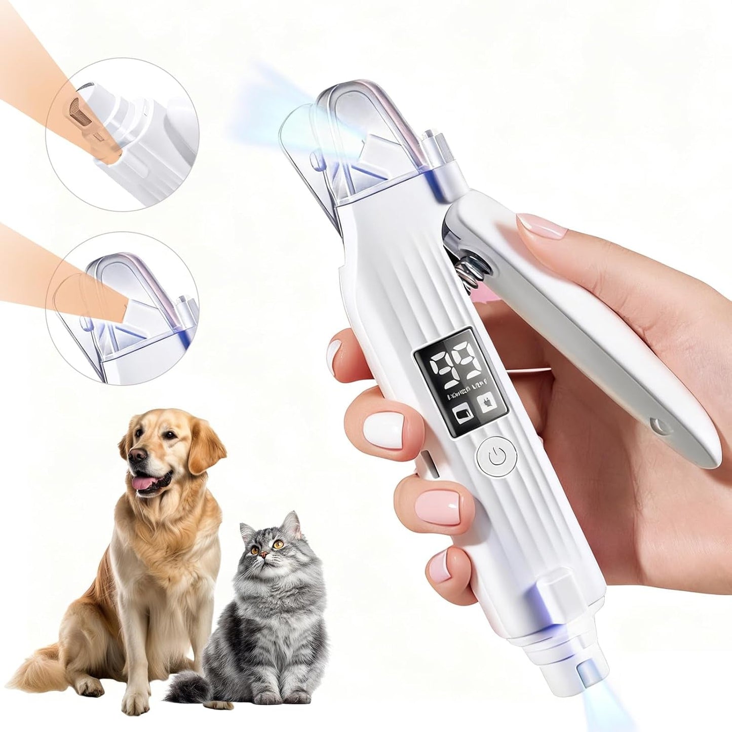 GlowTrim 3-in-1 LED Nail Clippers with Grinder for Cats & Dogs