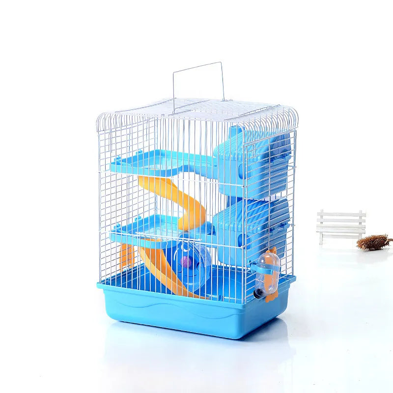 Hamster Cage with Levels and Water Bottle - Compact Cage for Rodents
