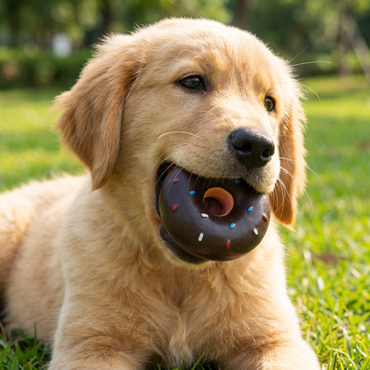 Colorful Squeaky Donut Dog Toy