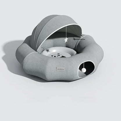 Cozy Bed for Cats and Small Dogs with Removable Roof and Toys