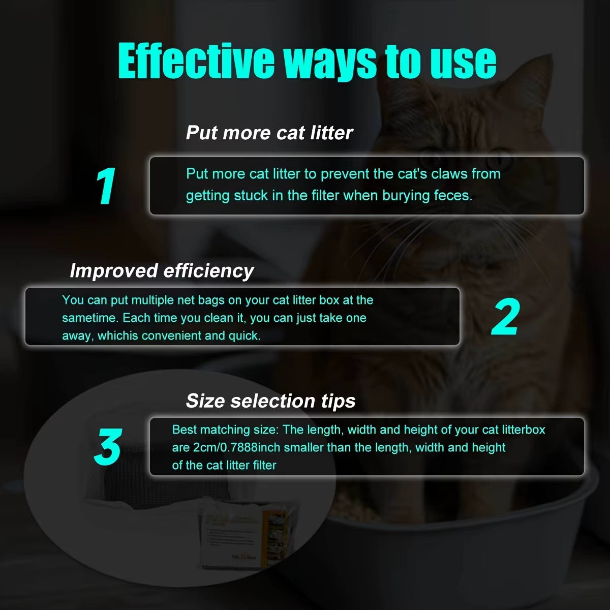 10Pcs Reusable Litter box Liner,