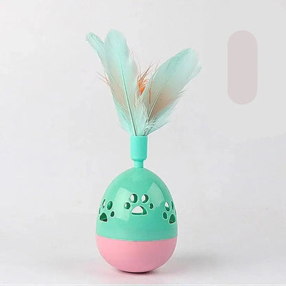 Interactive Cat Toys with Feathers – Colourful Ball-Shaped Toys for Cats