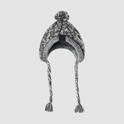 Knitted Hat for Pets with Pom-Pom and Twisted Pom-Poms in Pink