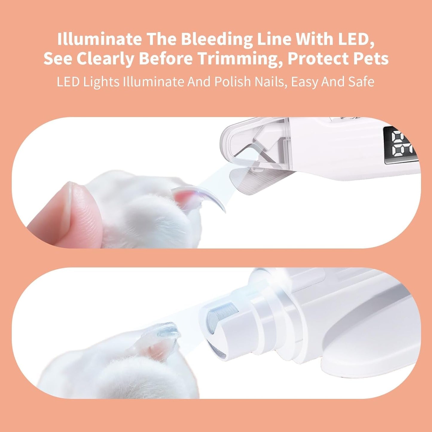 GlowTrim 3-in-1 LED Nail Clippers with Grinder for Cats & Dogs