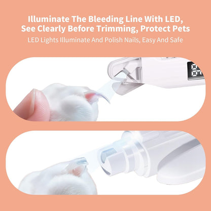 GlowTrim 3-in-1 LED Nail Clippers with Grinder for Cats & Dogs