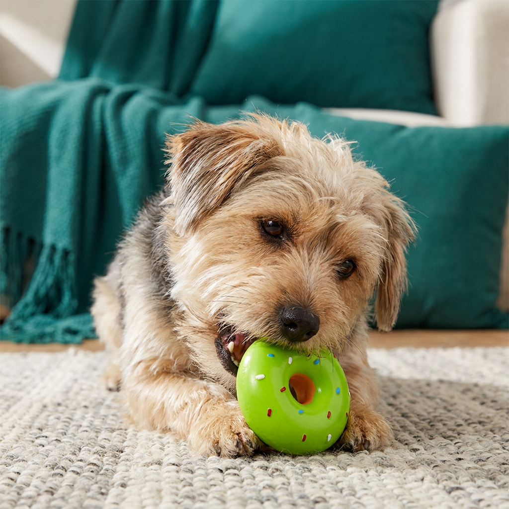 Colorful Squeaky Donut Dog Toy