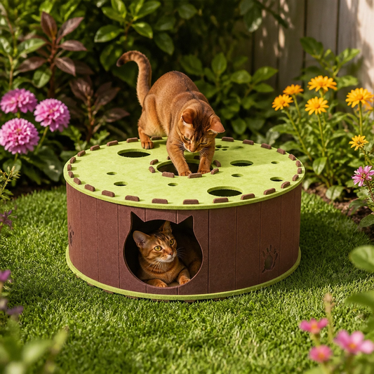 4-in-1 Foldable Cat Tunnel House – Interactive Hideaway, Scratcher & Play Bed