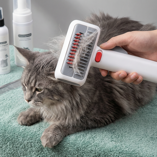 2-in-1 Pet Grooming & Trimming Brush – Dematting & Undercoat Comb for Long & Short Hair