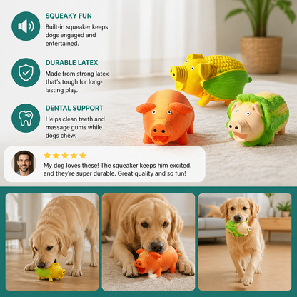 Durable Squeaky Latex Farm Animal Dog Toy