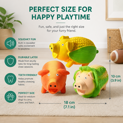 Durable Squeaky Latex Farm Animal Dog Toy