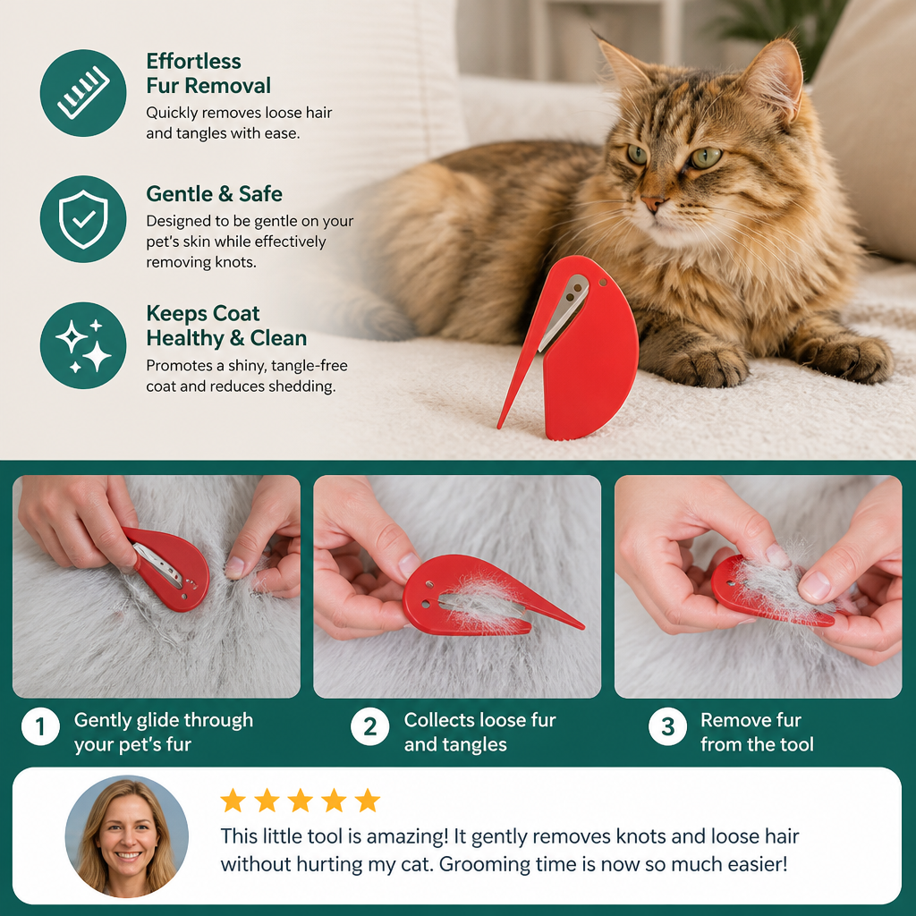 Pet Fur Detangler (10 Pieces) – Gentle Grooming & Effortless Knot Removal for Dogs & Cats