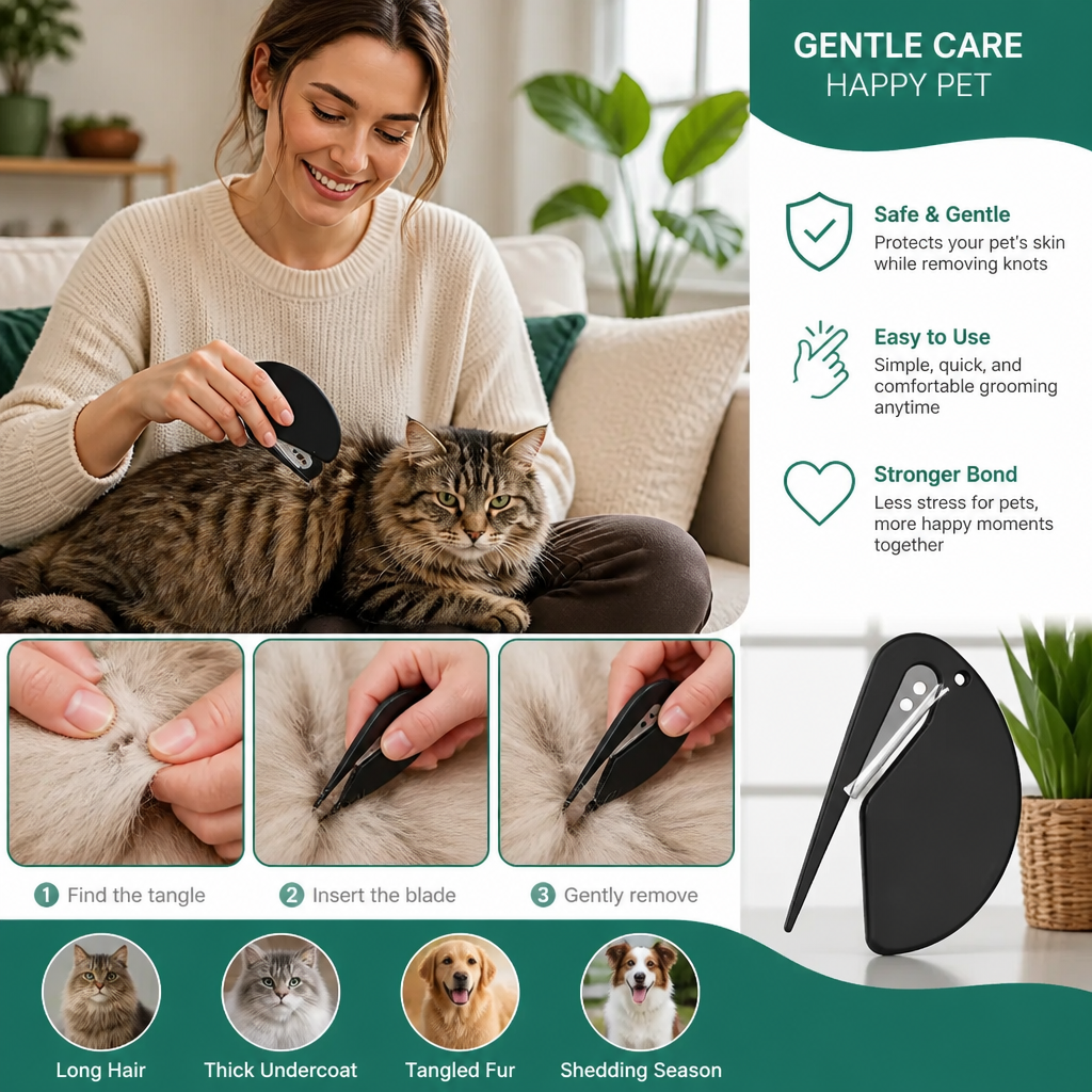 Pet Fur Detangler (10 Pieces) – Gentle Grooming & Effortless Knot Removal for Dogs & Cats