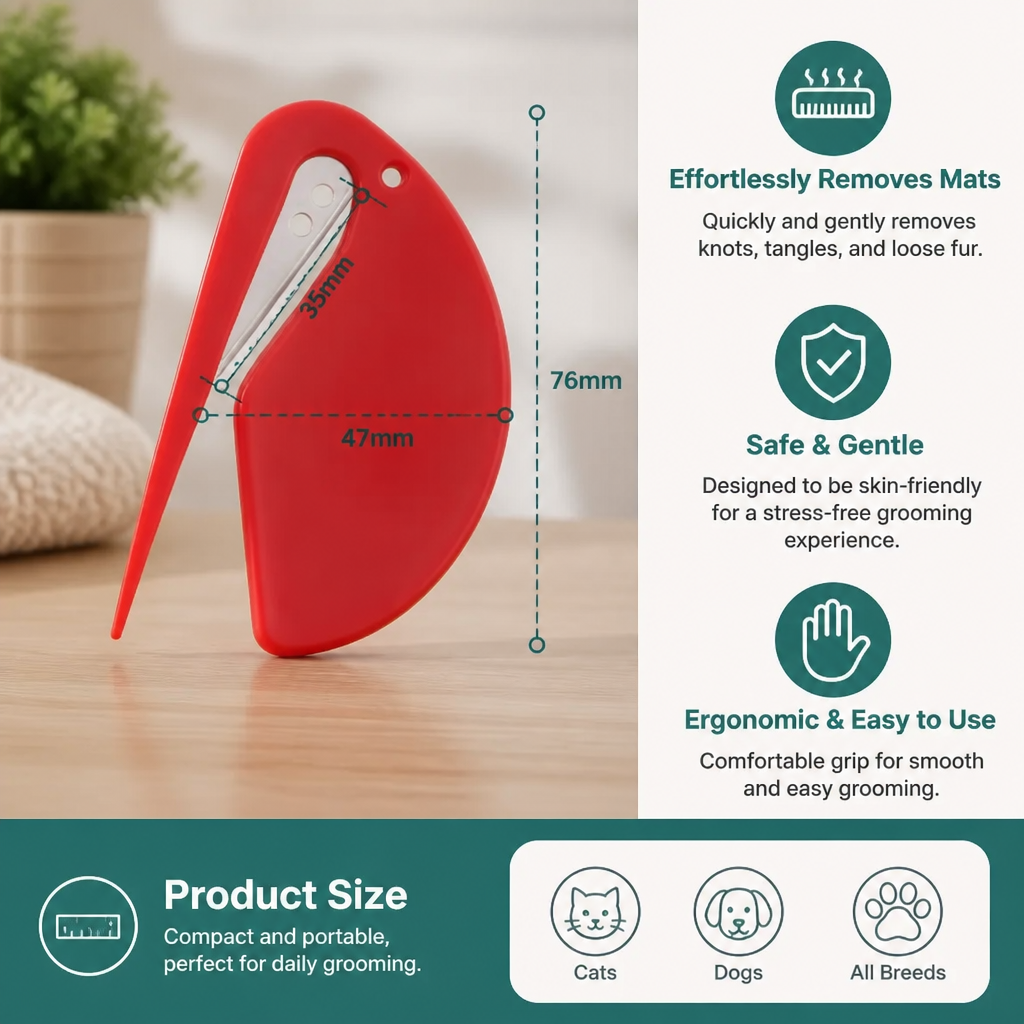 Pet Fur Detangler (10 Pieces) – Gentle Grooming & Effortless Knot Removal for Dogs & Cats
