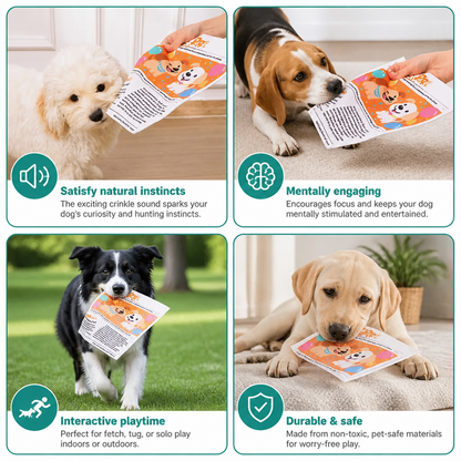 Durable Interactive Crinkle Newspaper Dog Toy