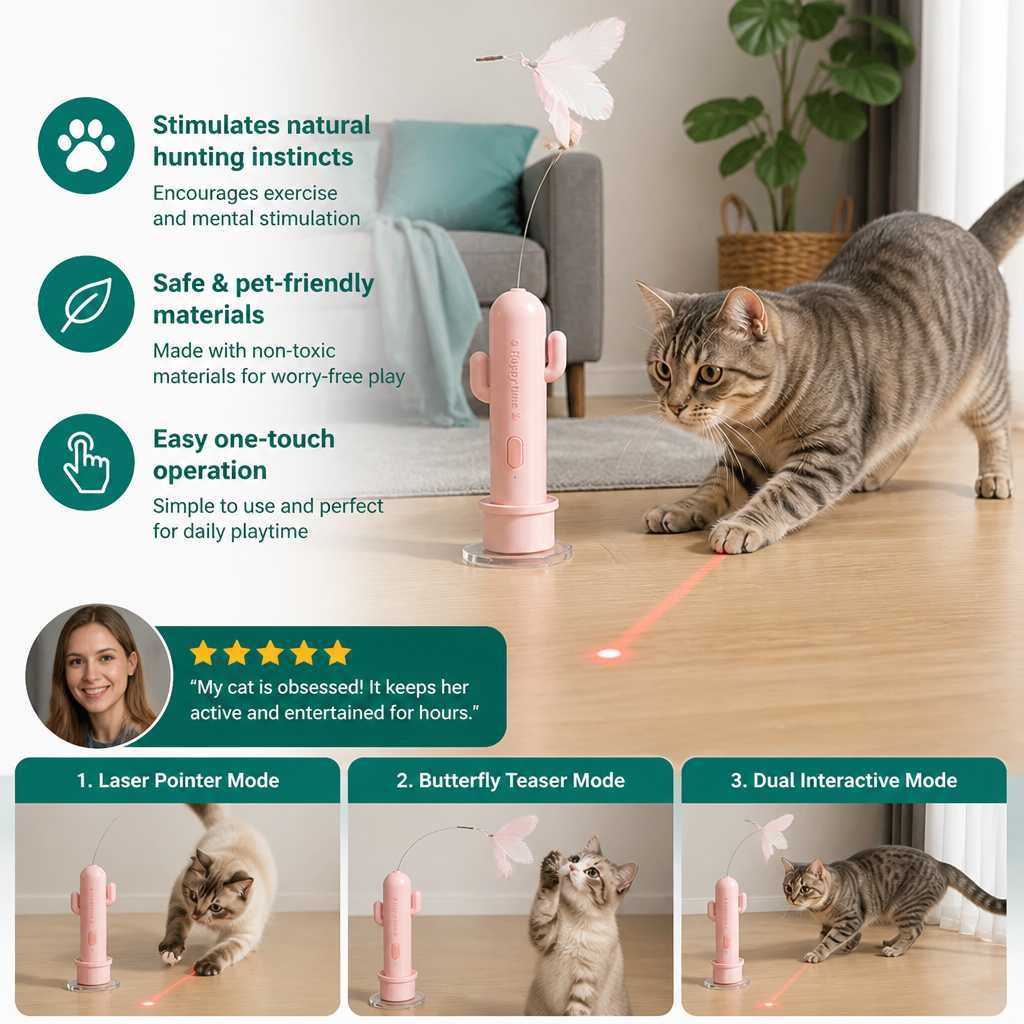 2in1 Automatic Butterfly & Laser Cat Toy