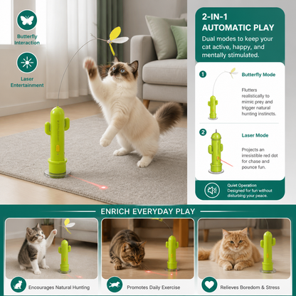 2in1 Automatic Butterfly & Laser Cat Toy