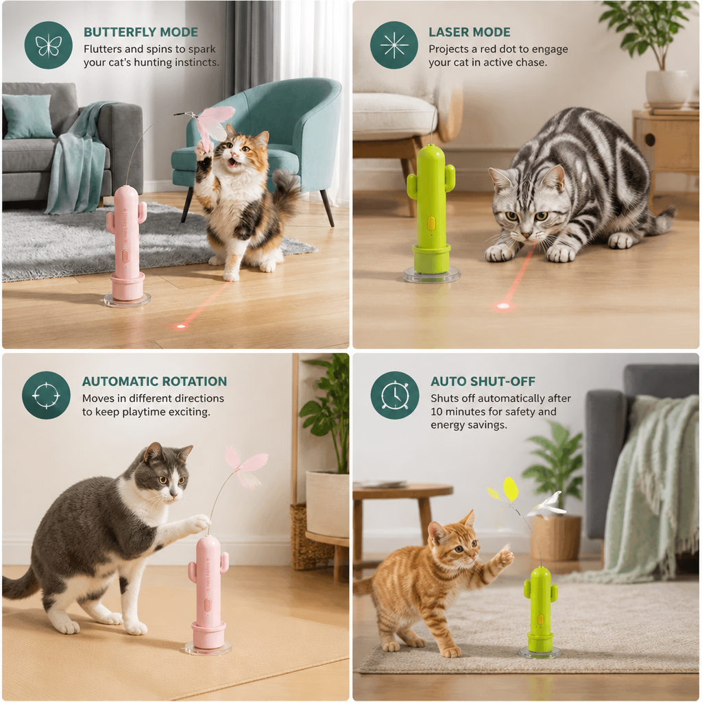 2in1 Automatic Butterfly & Laser Cat Toy