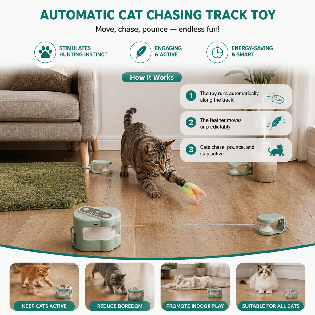 Automatic Cat Chasing Track Toy