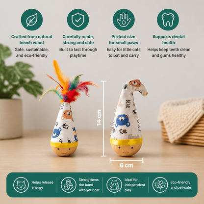 Natural Beech beech wood roly poly toy