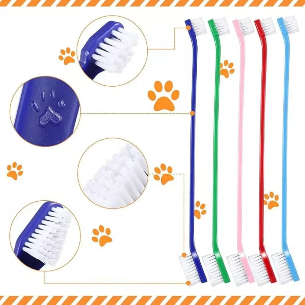 Dual-Headed Toothbrushes for Pets, Multi-Pack