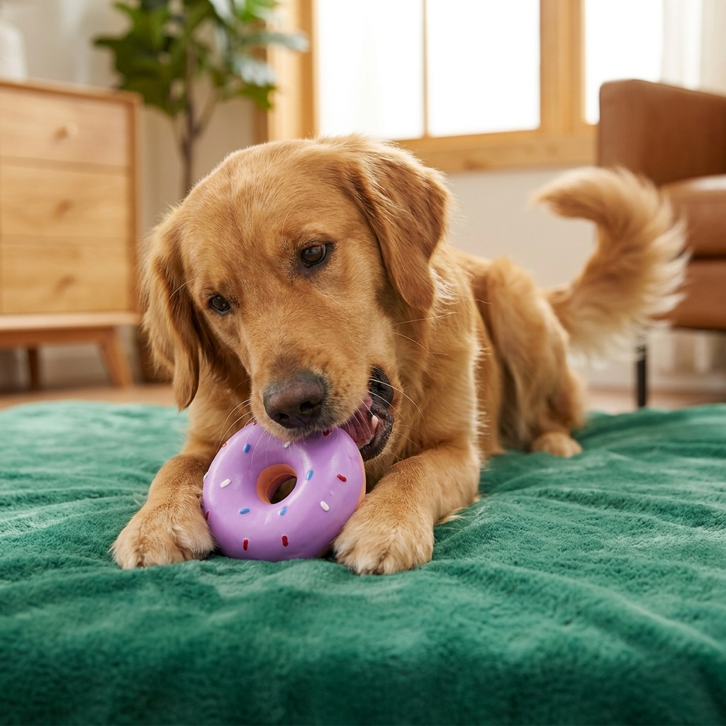 Colorful Squeaky Donut Dog Toy