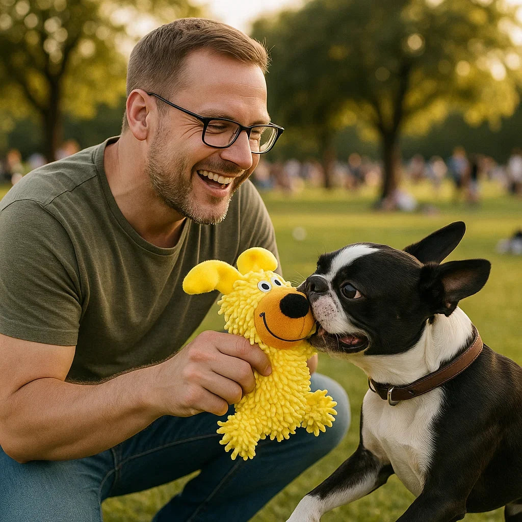 Laughing Dog Dental Cleaning Toy in Bright Colors