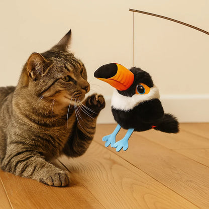 Cat Toy with Flying and Chirping Birds