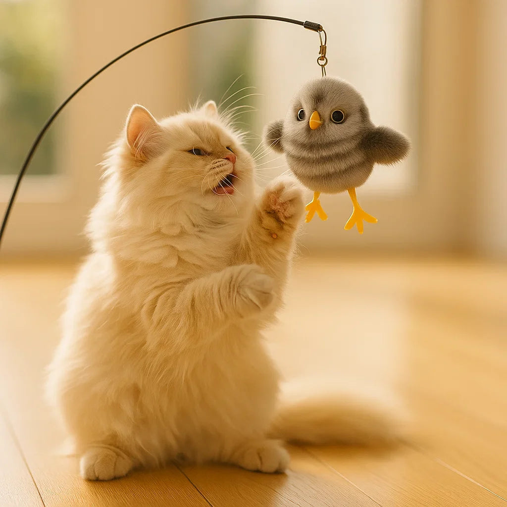 Cat Toy with Flying and Chirping Birds