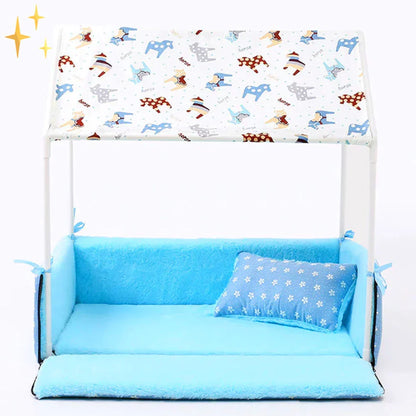 Fleece Sleeping Mat with Canopy and Plush Cushion