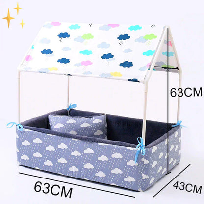 Fleece Sleeping Mat with Canopy and Plush Cushion