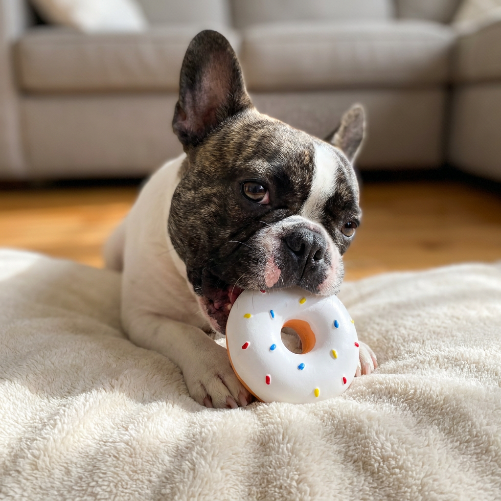 Colorful Squeaky Donut Dog Toy