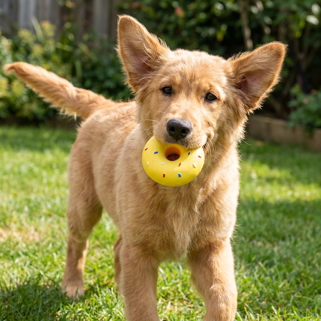 Colorful Squeaky Donut Dog Toy